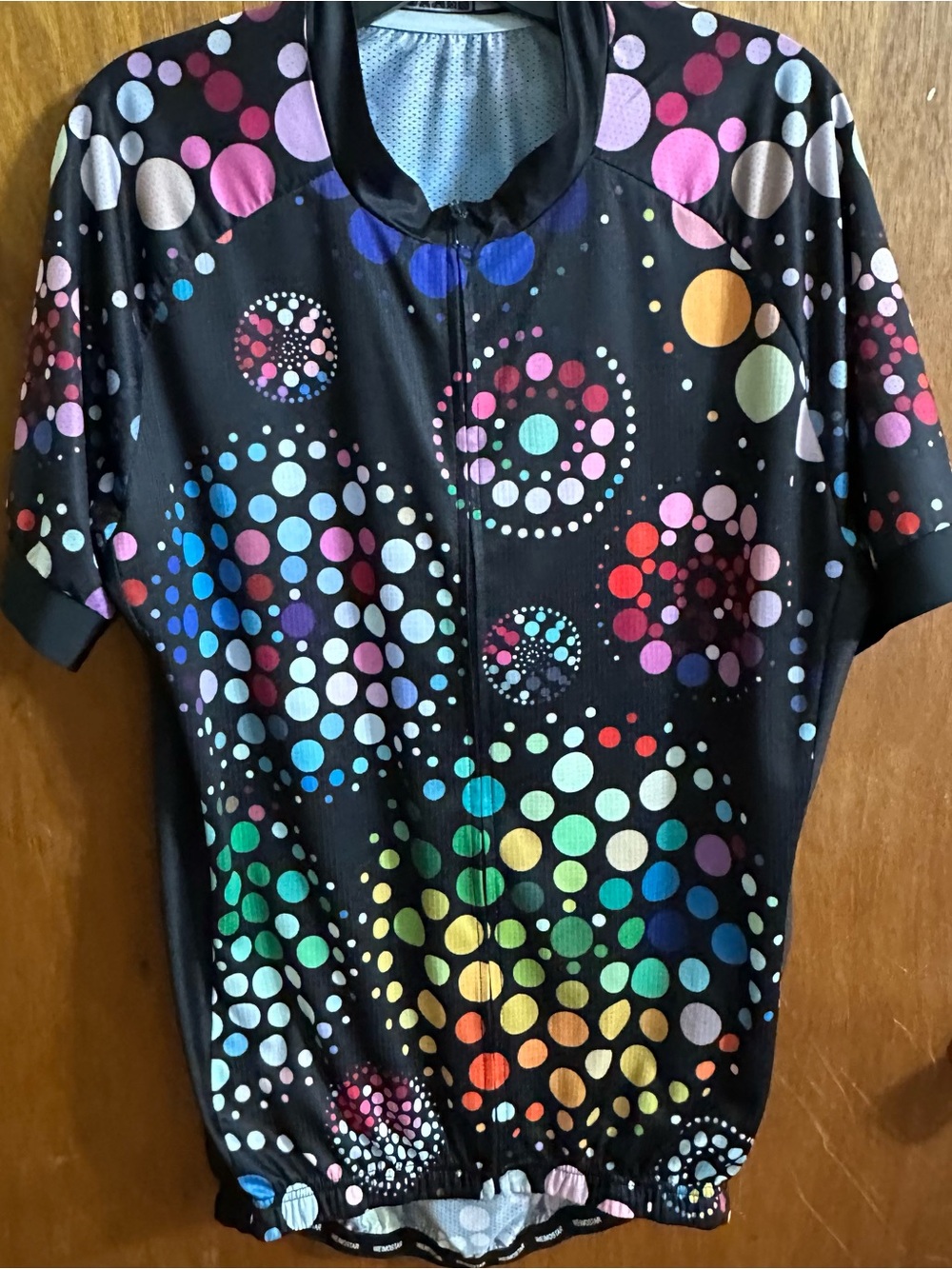 Women’s Black Multicolor Dot Cycling Jersey